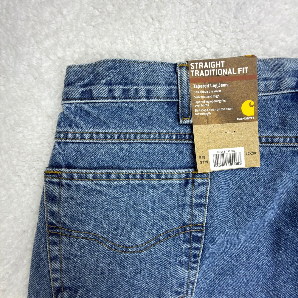 Carhartt‎ Straight Traditional Fit Tapered Leg Jeans Mens 42x30 B18 STW NWT NOS